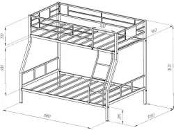 схема с размерами кровать Гранада-1