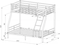 схема с размерами кровать Гранада-2 140